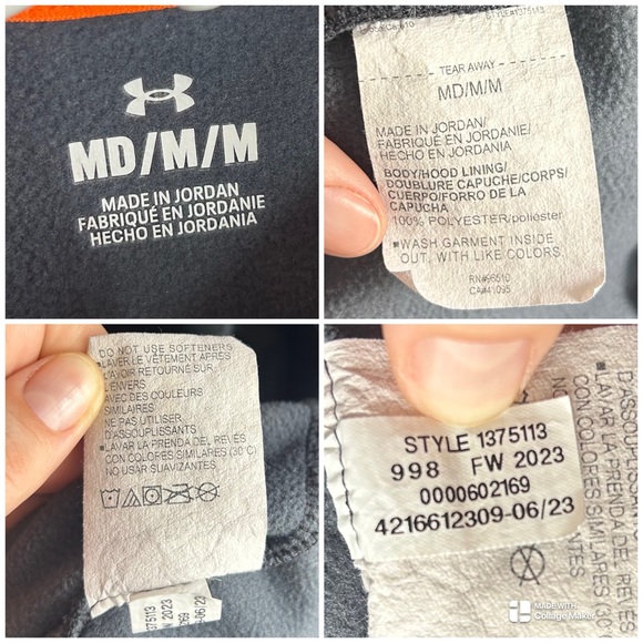 Under Armour Grey and Black Camo Liars Korner Hoodie Hooded Sweatshirt Size M - Picture 7 of 8